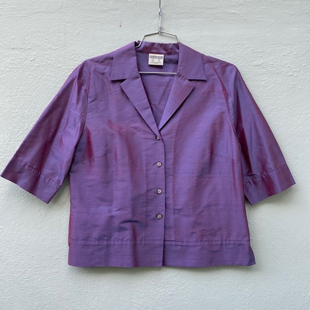 Country Road iridescent purple silk top